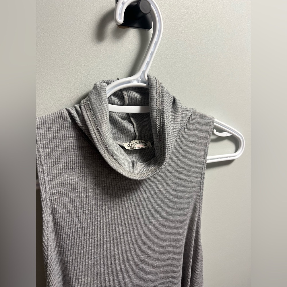 Free People Gray Sleeveless Tank Top